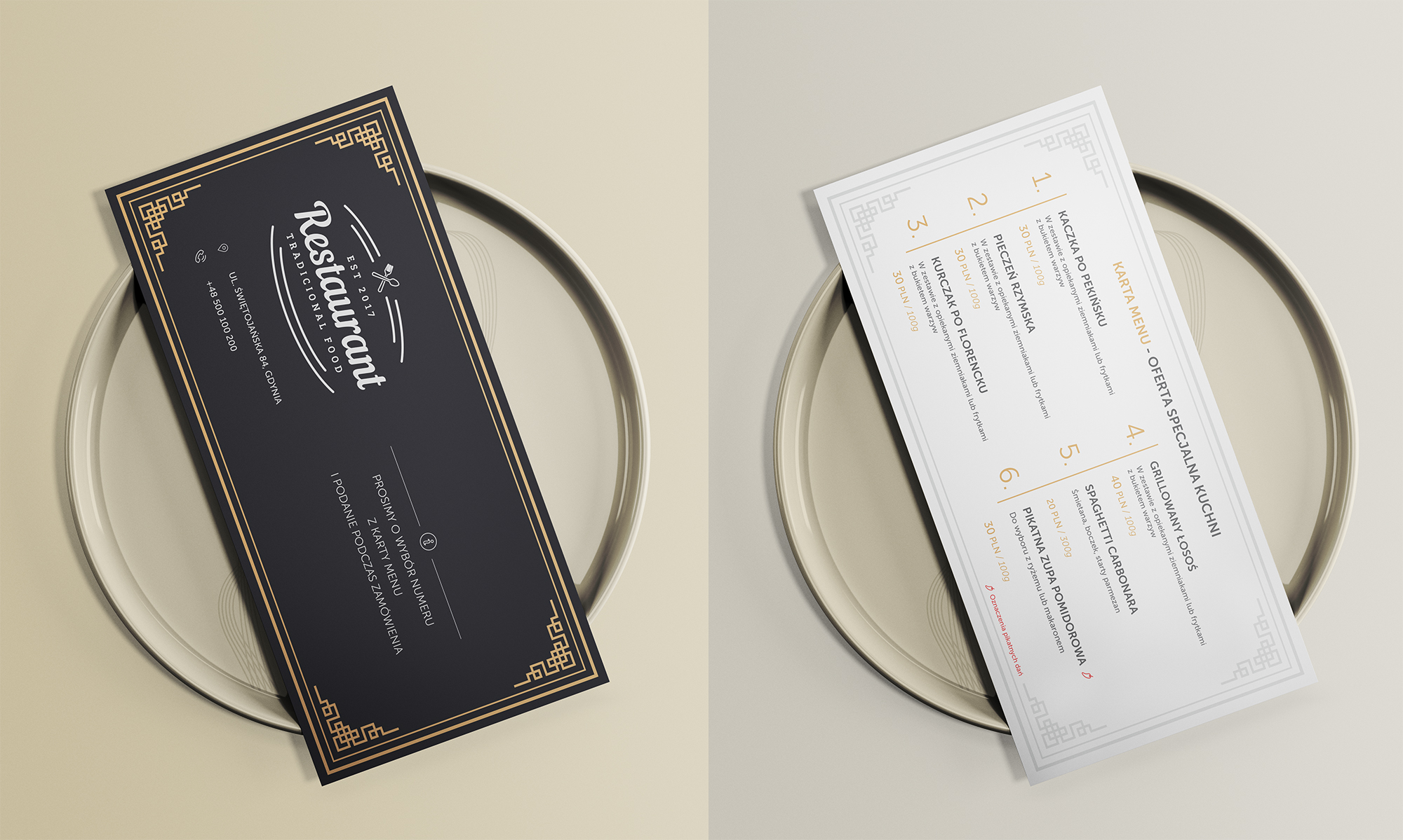 Menu Restauracja Premium