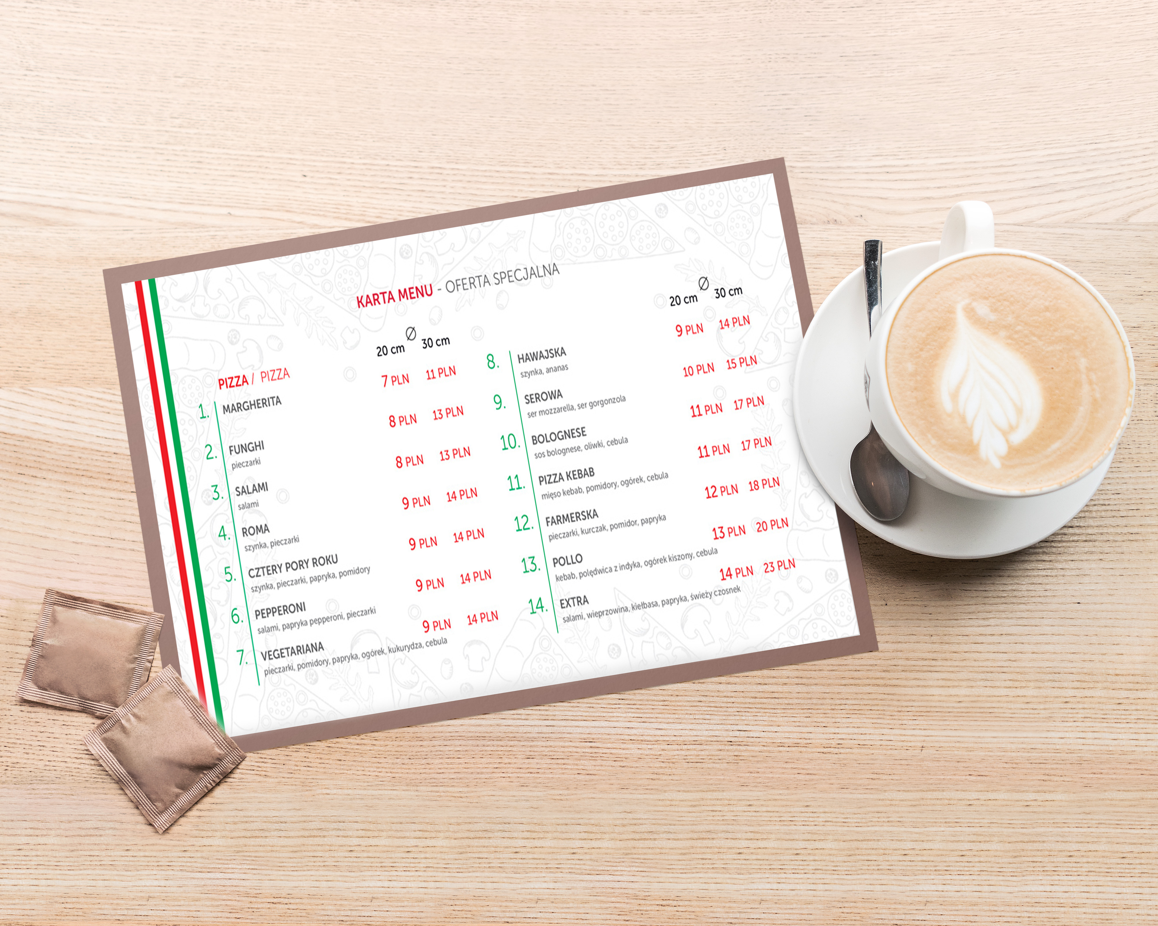Pizzeria karta menu