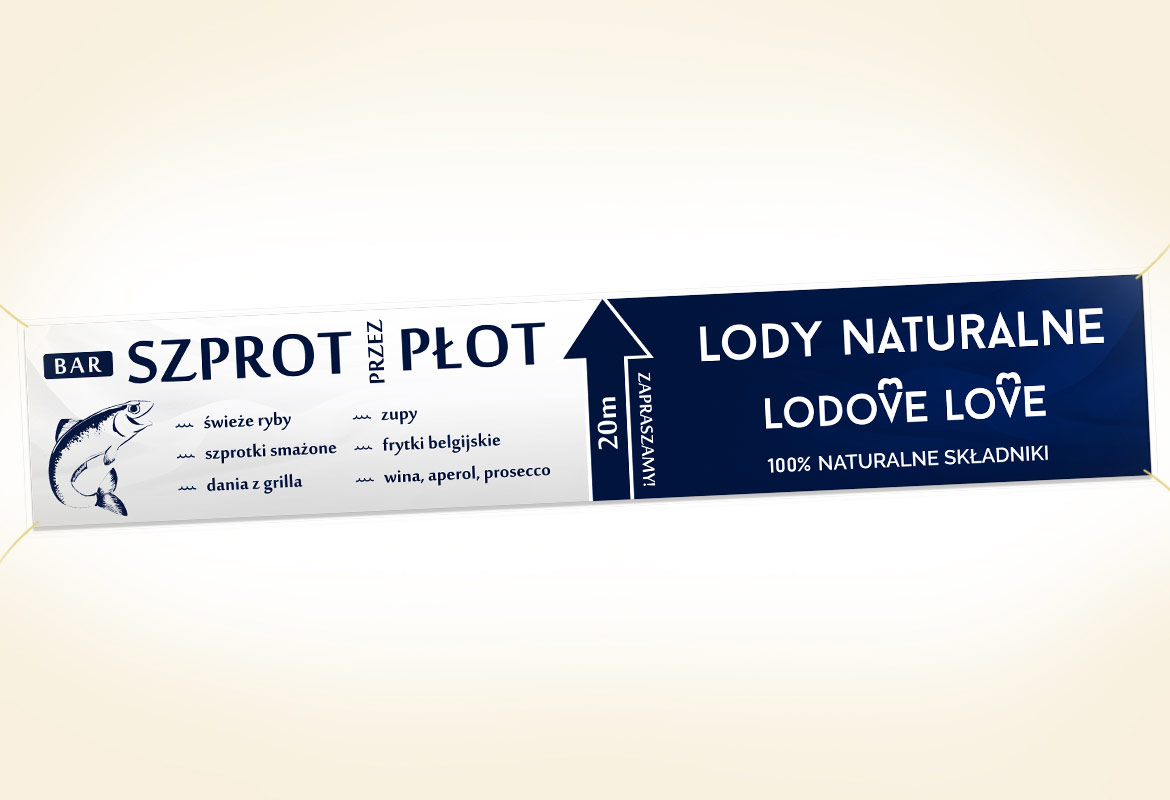 Baner Szprot przez płot