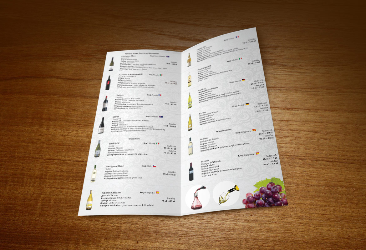 Karta menu środek Murowinka