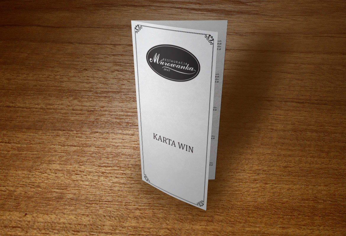 Karta menu przód Murowinka
