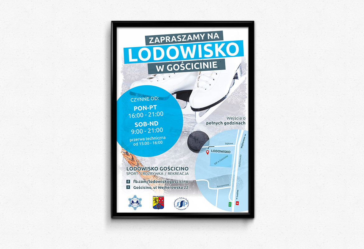 Plakat lodowisko w Gościcinie