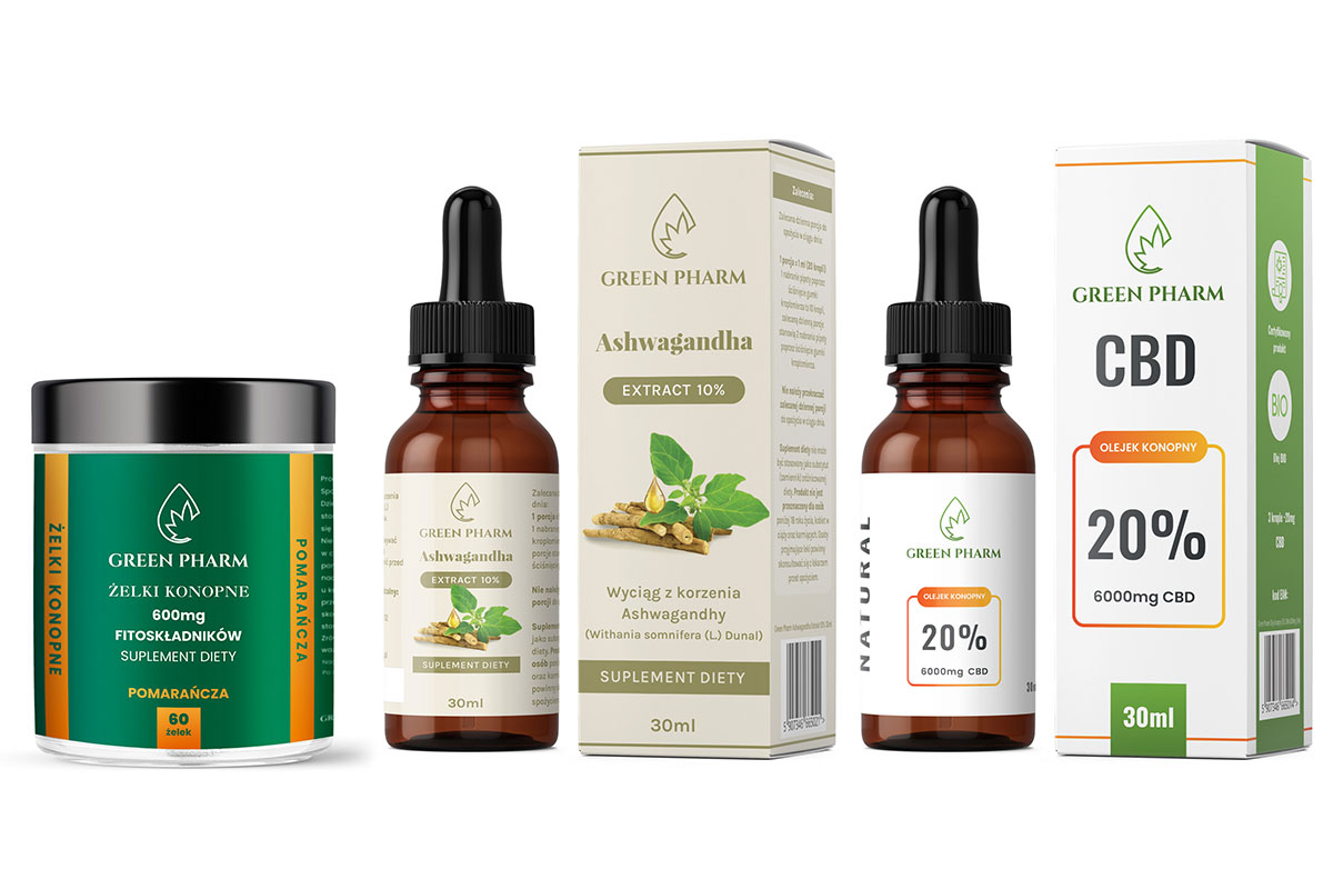 Projekt opakowań / etykiet / makiet dla Green Pharm