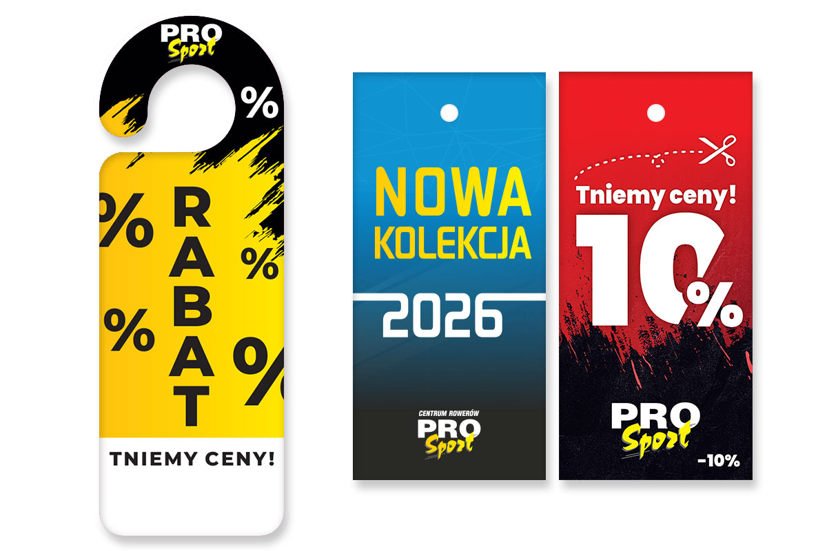 Zawieszki reklamowe informacyjne dla PRO Sport