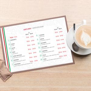 Pizzeria karta menu