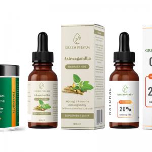 Projekt opakowań / etykiet / makiet dla Green Pharm