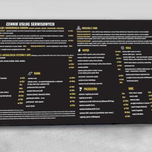 Realizacja cennika, tablicy informacyjnej PRO Sport